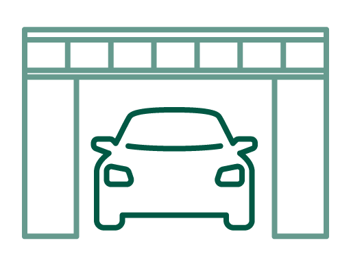 Covered car storage units